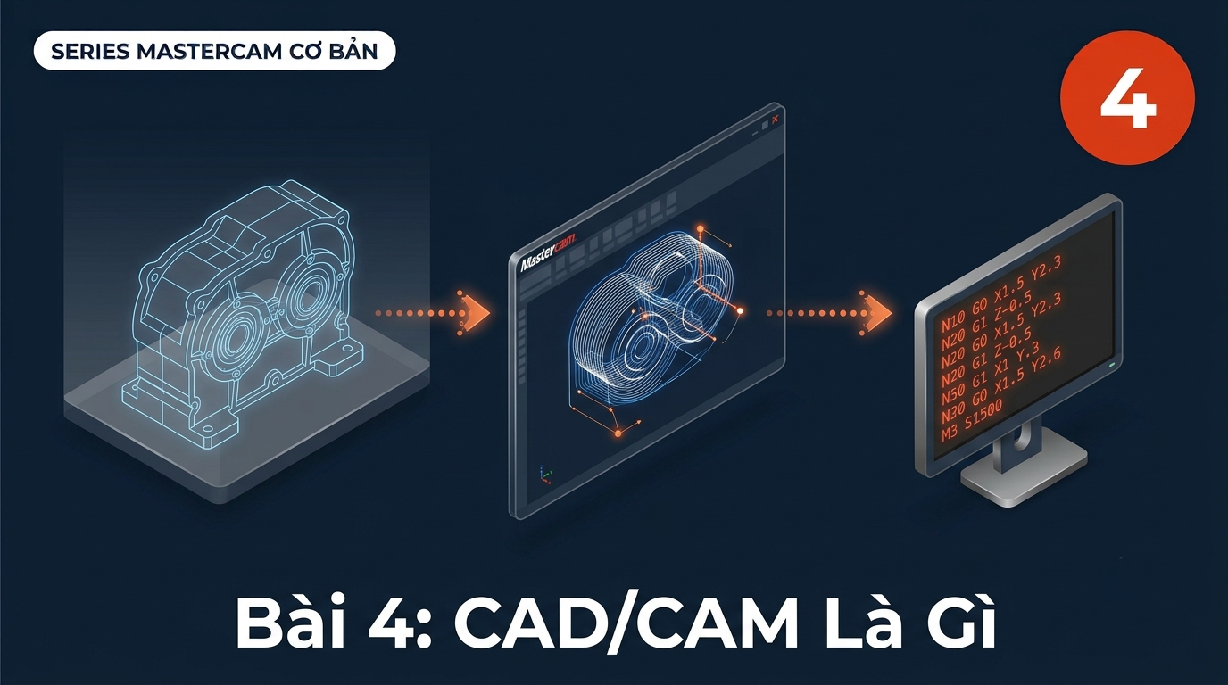 CAD/CAM Là Gì? Quy Trình Từ Bản Vẽ Thiết Kế Đến G-Code Cho Máy CNC